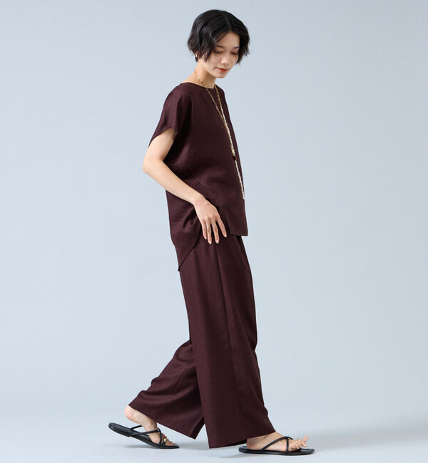 Liesse「《定番》麻調タックワイドパンツ（セットアップ可）」|その他|