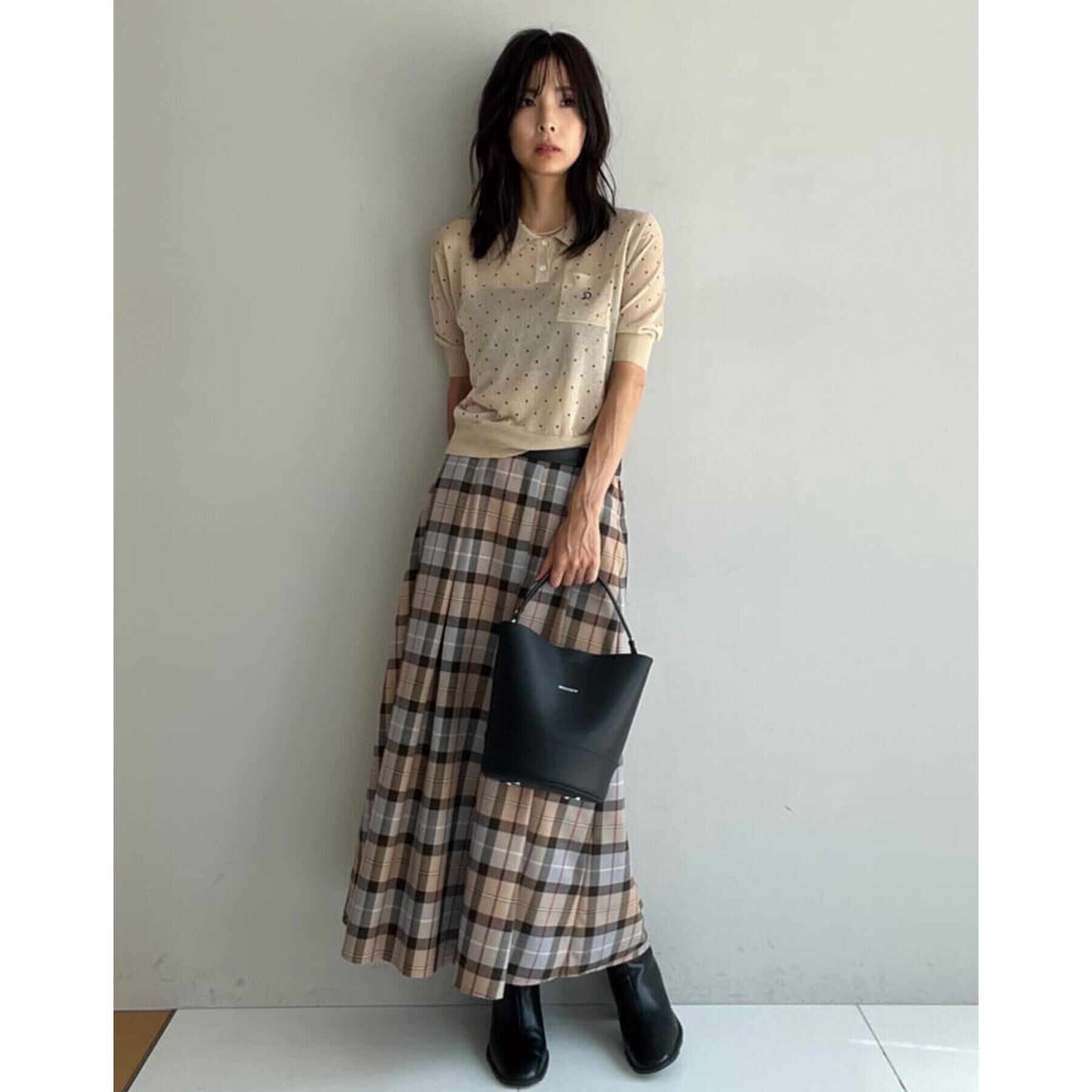 DRESSTERIOR「チェックタックソフトプリーツスカート」|スカート|