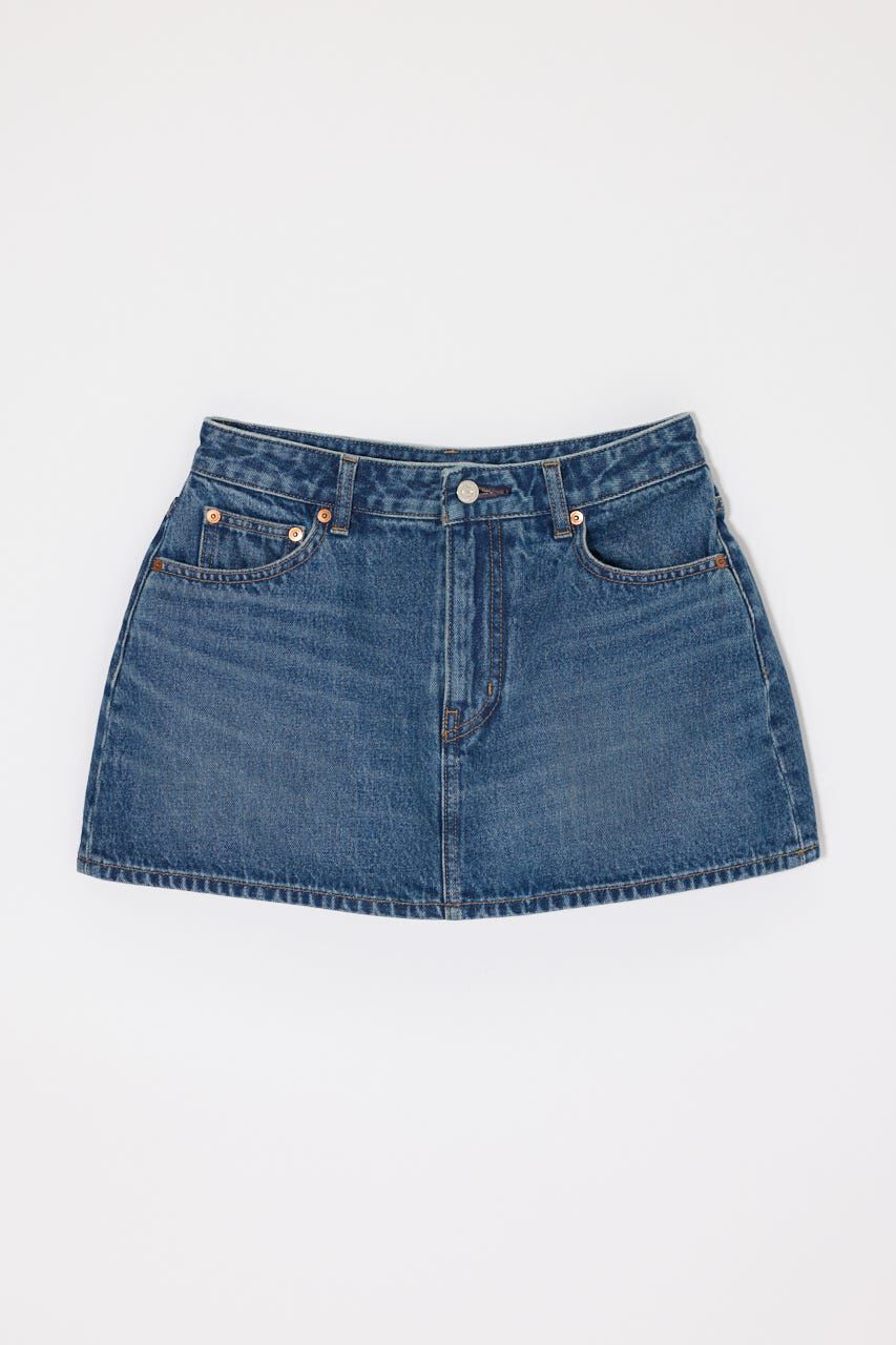 MOUSSY「LOW SLUNG MINI スコート」|デニム|