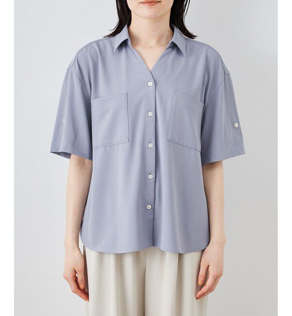 Rope&rsquo;Picnic「【ちゃんと+かわいい保証】カットジョーゼットスキッパーブラウス/UVケア・接触冷感・防シワ」|シャツ・ブラウス|