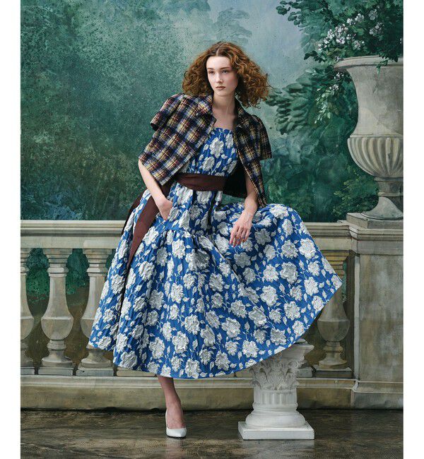 LOULOU WILLOUGHBY「【LOULOU WILLOUGHBY】BHARAT シルバーラメジャガードワンピース」|ワンピース|