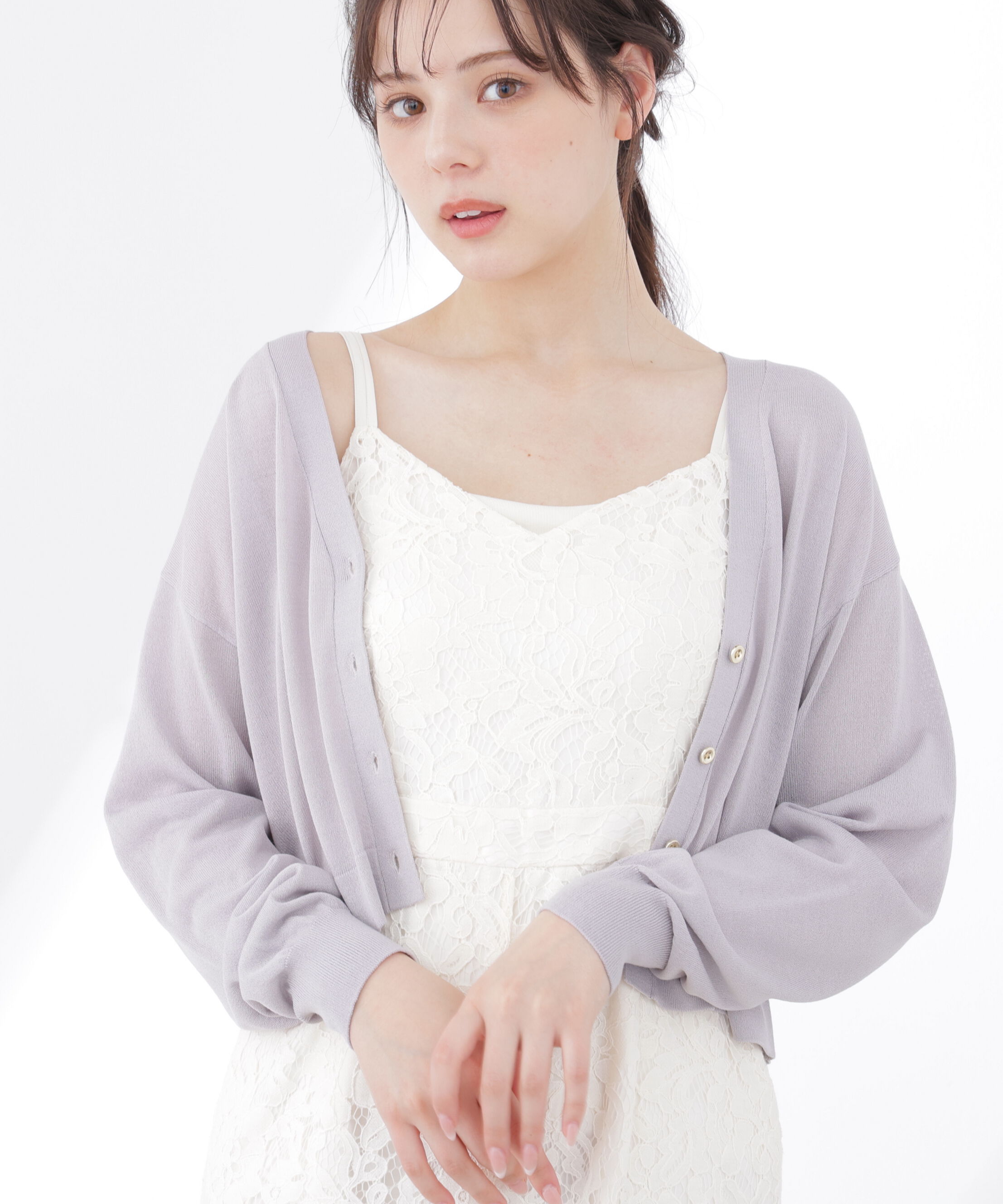 PROPORTION BODY DRESSING「＜青島心さん着用＞＜UVカット＞シアーカーディガン」|カーディガン|グレー