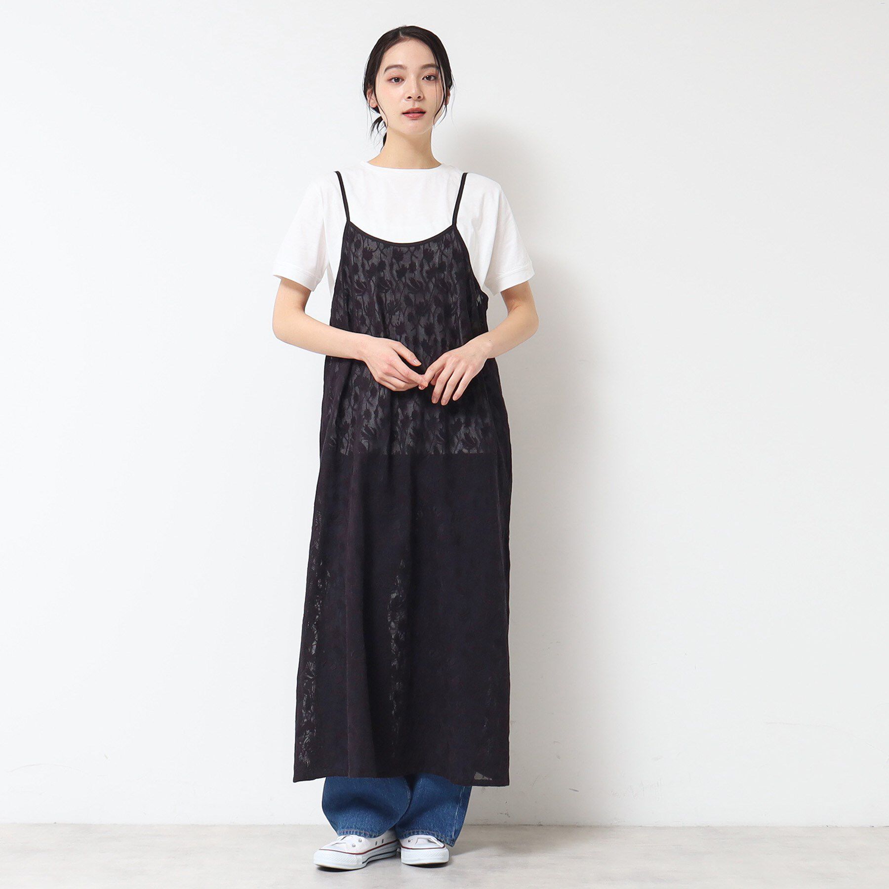 Dessin「【洗える】刺繍柄インドレースキャミワンピース」|ワンピース|