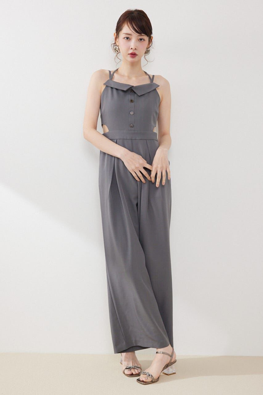 rienda「ウエストオープンキャミロンパース」|ワンピース|GRY