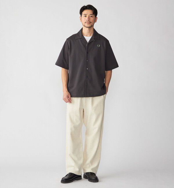 SHIPS「〈追加予約受付中〉【SHIPS別注】FRED PERRY: ワンポイント ロゴ ピケ オープンカラーシャツ」|シャツ・ブラウス|