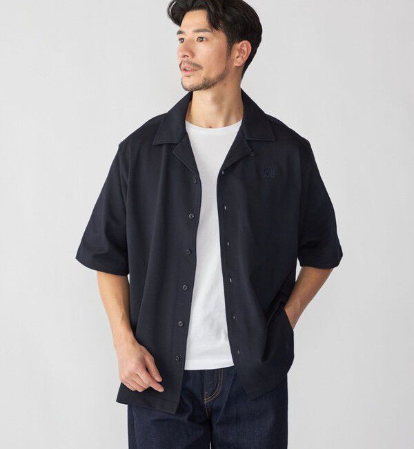 SHIPS「〈追加予約受付中〉【SHIPS別注】FRED PERRY: ワンポイント ロゴ ピケ オープンカラーシャツ」|シャツ・ブラウス|