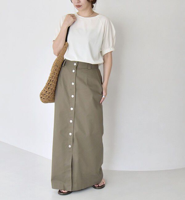 quaranciel「《予約》quaranciel:〈洗濯機可能〉シルク ミックス パフ スリーブ プルオーバー」|Tシャツ・カットソー|