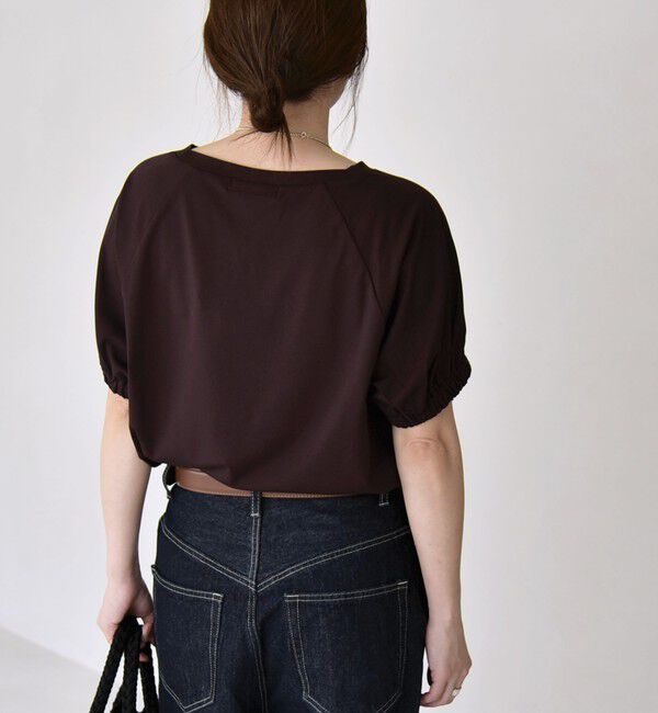 quaranciel「《予約》quaranciel:〈洗濯機可能〉シルク ミックス パフ スリーブ プルオーバー」|Tシャツ・カットソー|