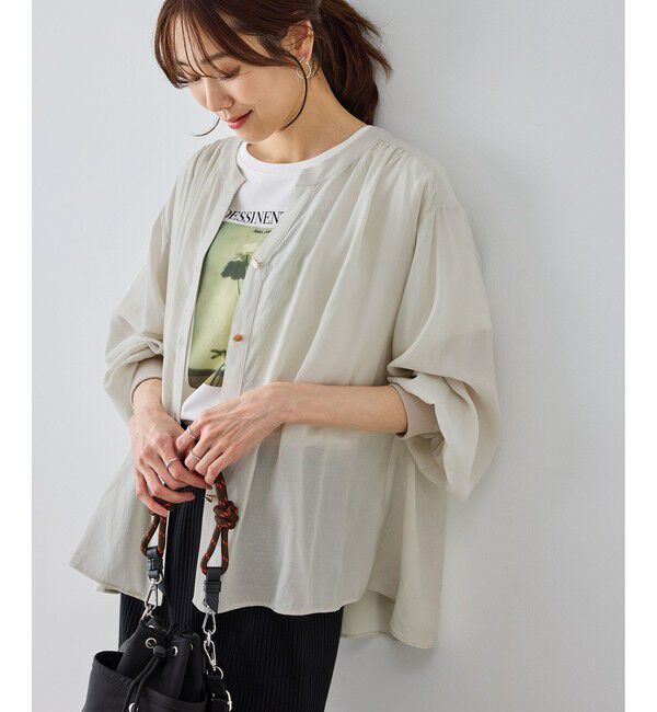 Rope&rsquo;Picnic「布帛シアーカーディガンブラウス」|シャツ・ブラウス|