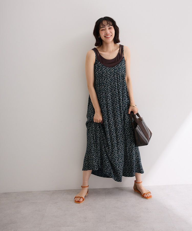 Green Parks「レーヨンクレープキャミワンピース」|ワンピース|Navy