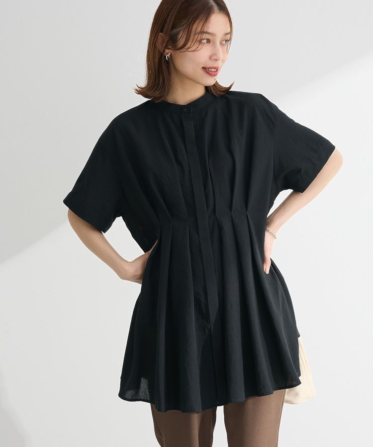 Green Parks「【WEB限定】ウエストタックシャツチュニックⅢ」|シャツ・ブラウス|Black