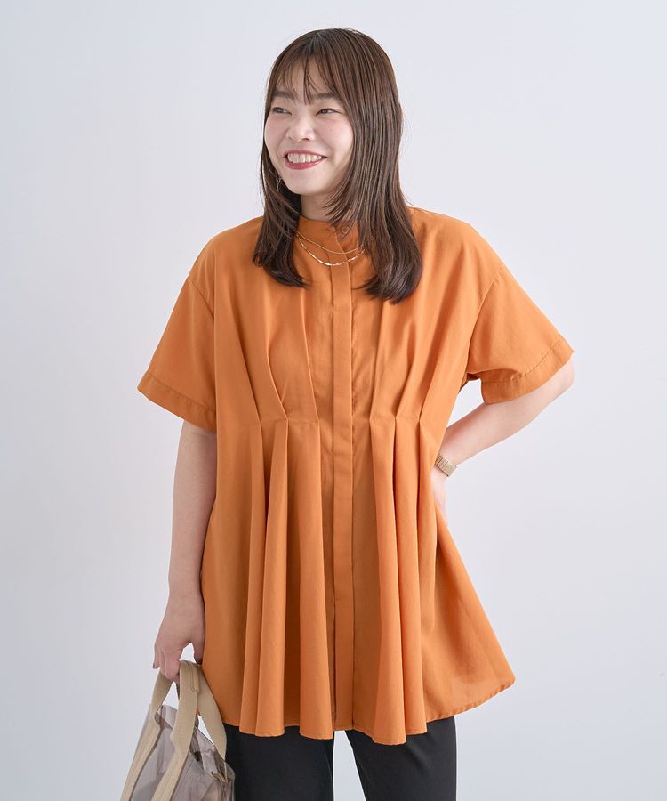 Green Parks「【WEB限定】ウエストタックシャツチュニックⅢ」|シャツ・ブラウス|Orange