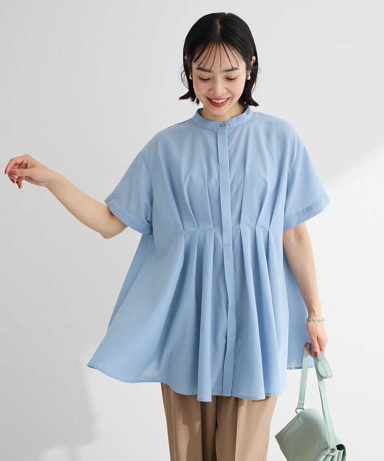 Green Parks「【WEB限定】ウエストタックシャツチュニックⅢ」|シャツ・ブラウス|Light Blue