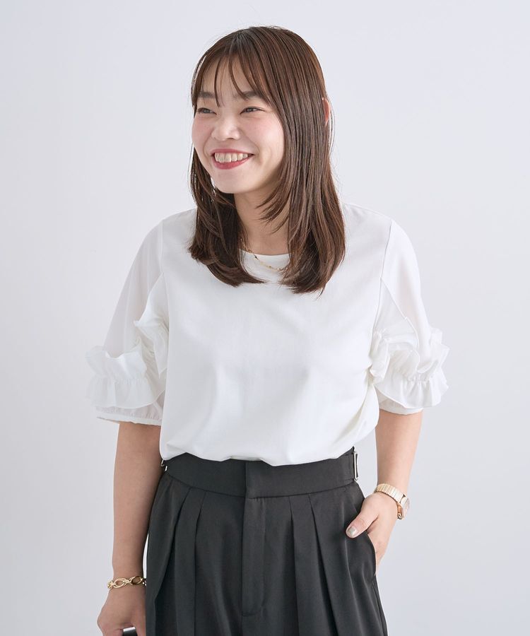 Green Parks「袖フリルプルオーバー」|Tシャツ・カットソー|