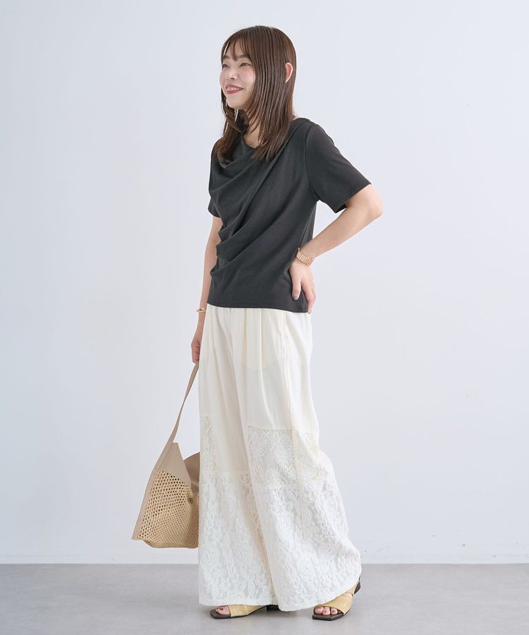 Green Parks「5分袖ドレーププルオーバー」|Tシャツ・カットソー|