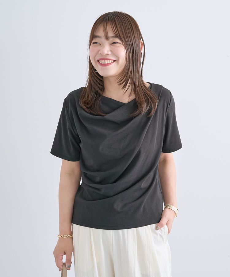 Green Parks「5分袖ドレーププルオーバー」|Tシャツ・カットソー|