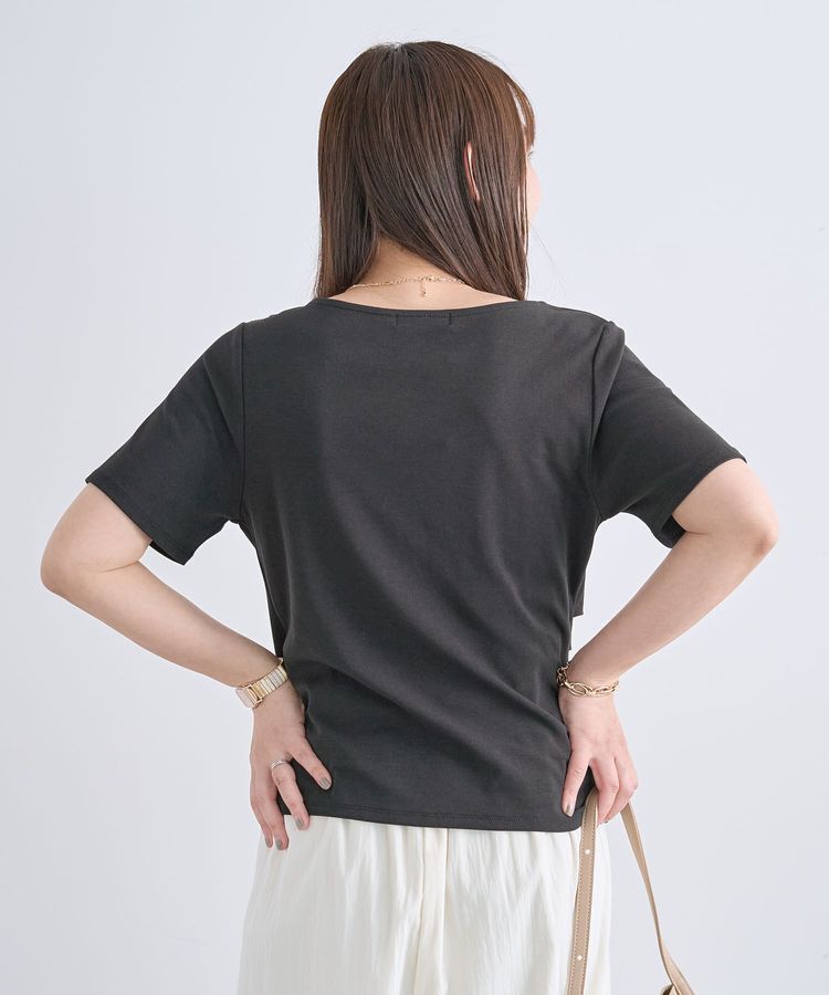Green Parks「5分袖ドレーププルオーバー」|Tシャツ・カットソー|