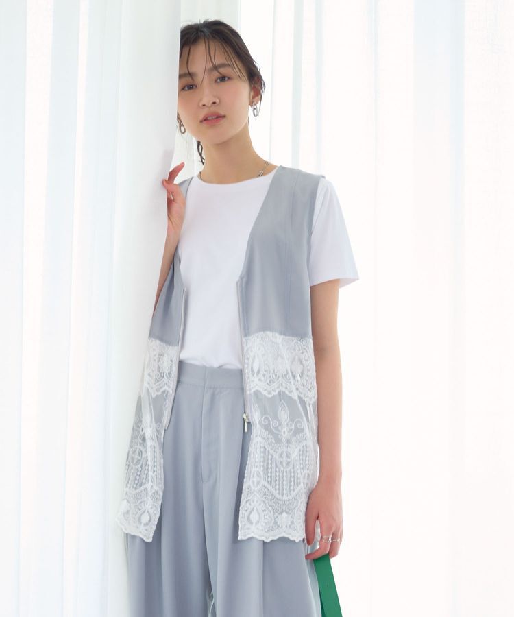Green Parks「レースドッキングZIPベスト」|ベスト・ジレ|Light Gray