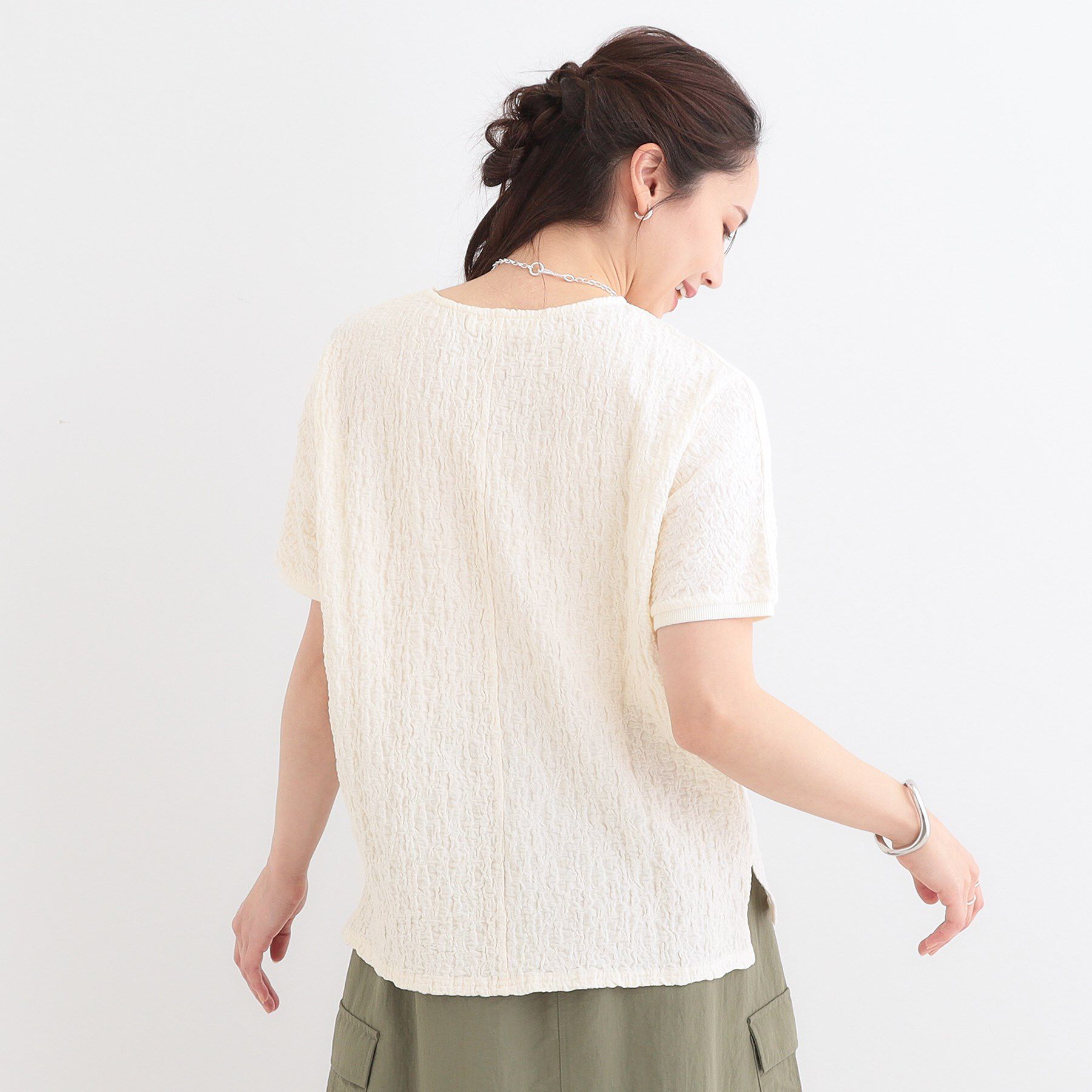 SHOO･LA･RUE「【S-LL】ぽこぽこ素材がこなれ見え ドルマントップス」|Tシャツ・カットソー|