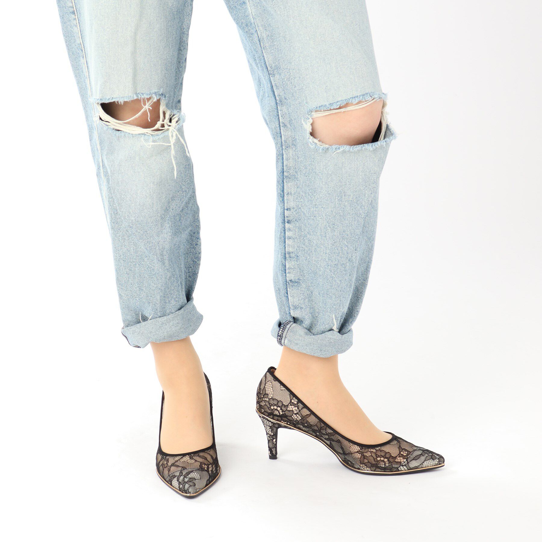 ESPERANZA「疲れにくいパンプスNeoレース＜約7.5cmヒール＞」|パンプス|