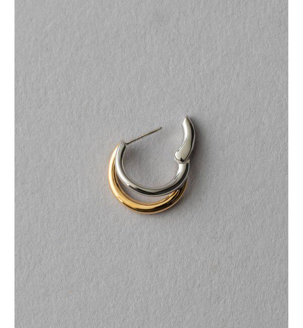 ete「ダブルライン バイカラー ハグピアス」|ピアス|
