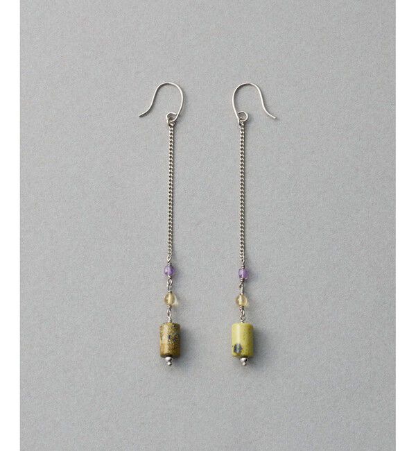 ete「ナチュラルストーン チューブカット ピアス」|ピアス|A