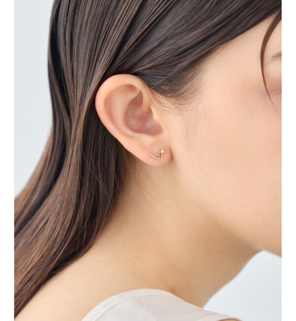 ete「[ゾディアック] K10YG ダイヤモンド ピアス /やぎ座」|ピアス|