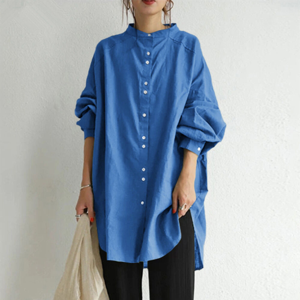BACKYARD FAMILY「シャツ レディース チュニック ブラウス 通販 ロングシャツ 長袖 ロング 長袖シャツ トップス」|シャツ・ブラウス|ブルー2