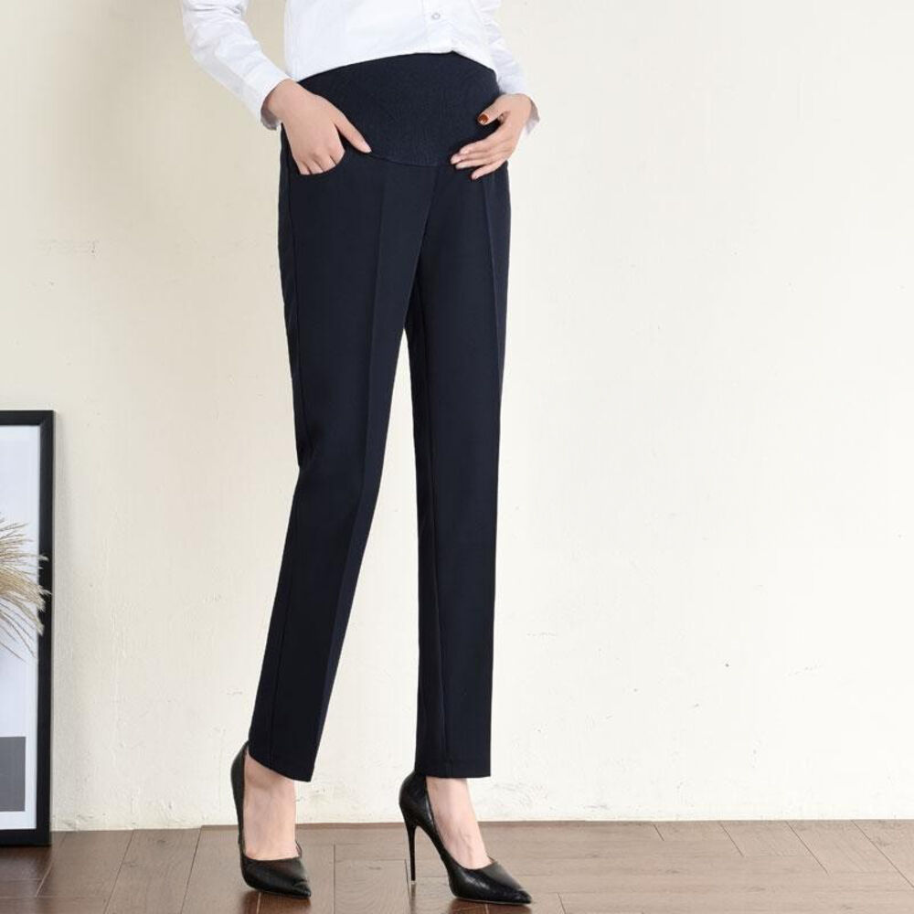 BACKYARD FAMILY「マタニティパンツ 9分丈 レディース 通販 パンツ テーパードパンツ ワイドパンツ」|マタニティ・ママグッズ|ブルー1