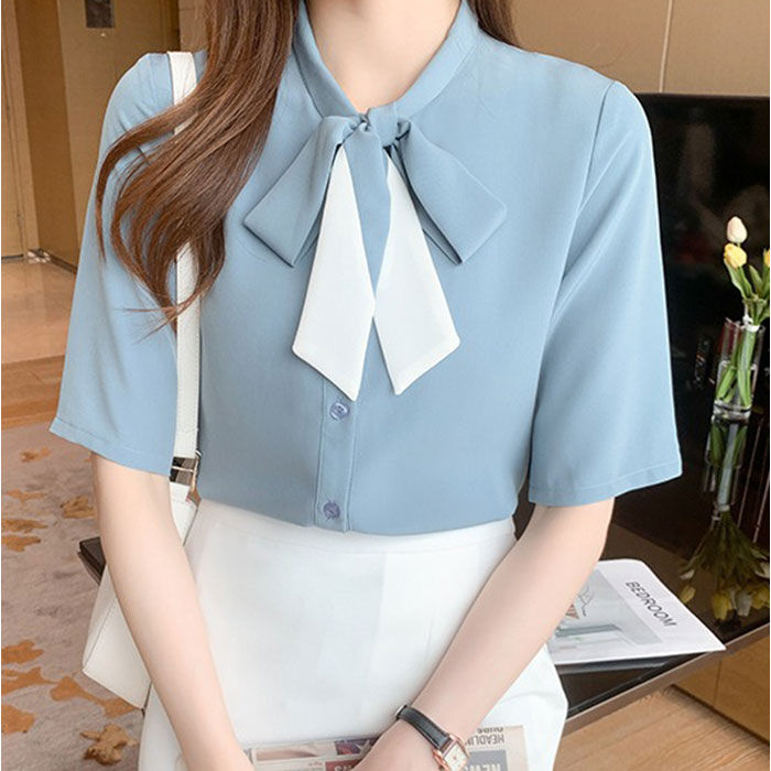 BACKYARD FAMILY「ブラウス ネクタイ レディース 通販 ネクタイブラウス シャツブラウス 半袖ブラウス」|シャツ・ブラウス|