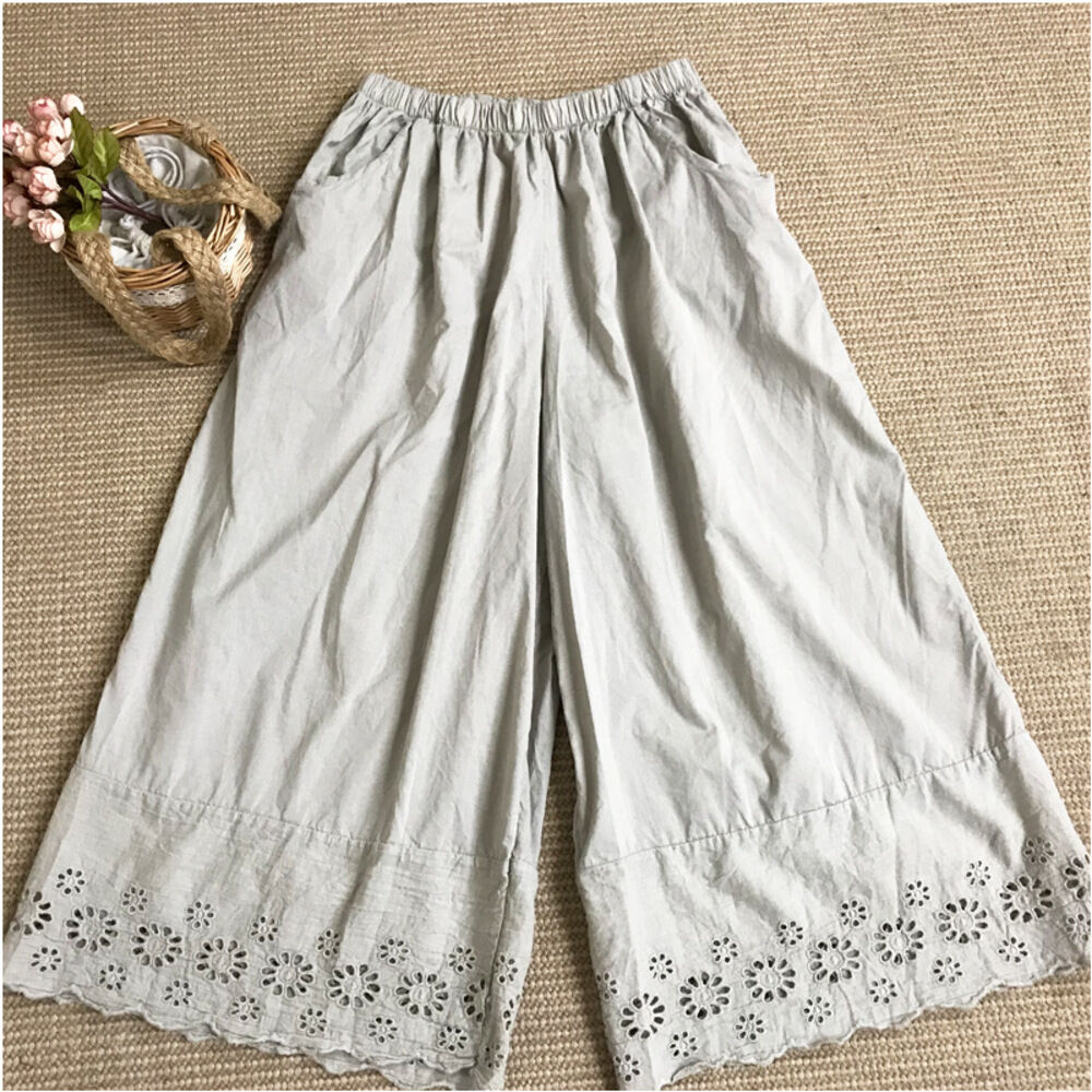 BACKYARD FAMILY「ペチパンツ レース ロング 通販 ペチコート インナー パンツ 綿 コットン 重ね着 フレアパンツ」|その他|グレー2