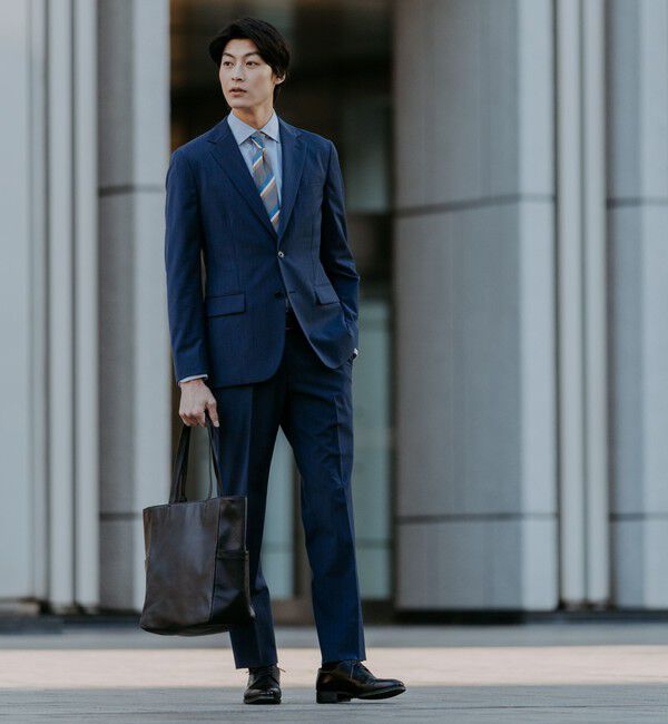 UNITED ARROWS green label relaxing「A+ TWPU トロピカル無地 スリム セットアップ パンツ スラックス -ウォッシャブル・ストレッチ・ウエストア」|スーツ|