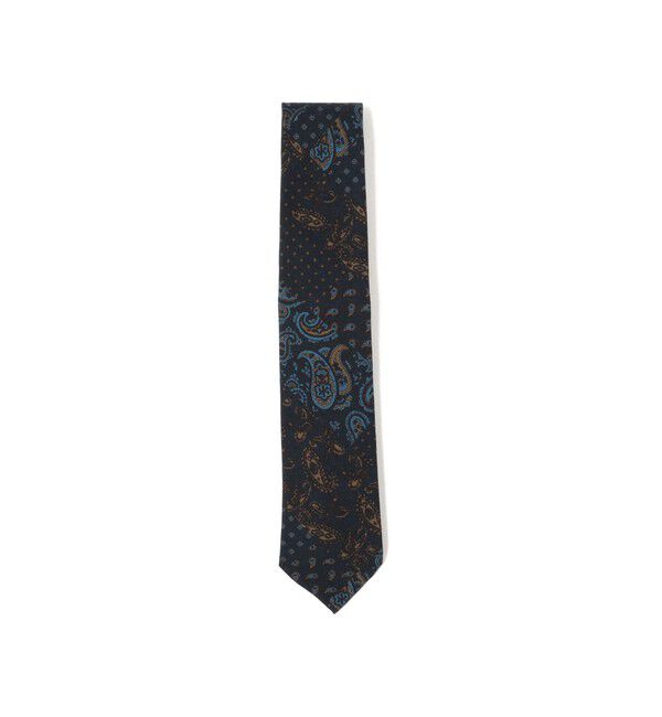 BEAMS PLUS「BEAMS PLUS / ペイズリープリント ウール シルク タイ」|ネクタイ・蝶ネクタイ|NAVY