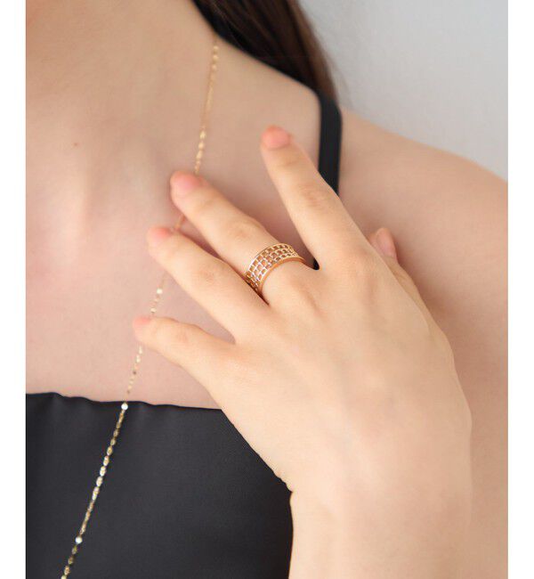 ete「[レースライン] K18YG リング」|リング|
