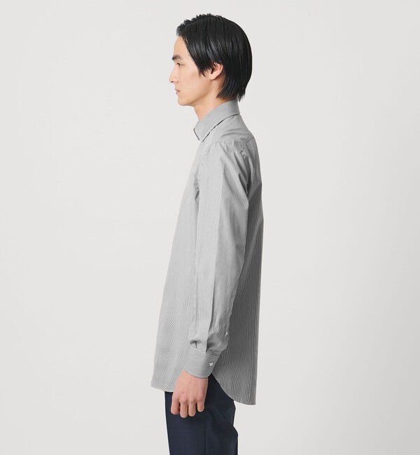 UNITED ARROWS「THOMAS MASON/トーマスメイソン ブラック ストライプ セミワイドカラー シャツ」|シャツ・ブラウス|