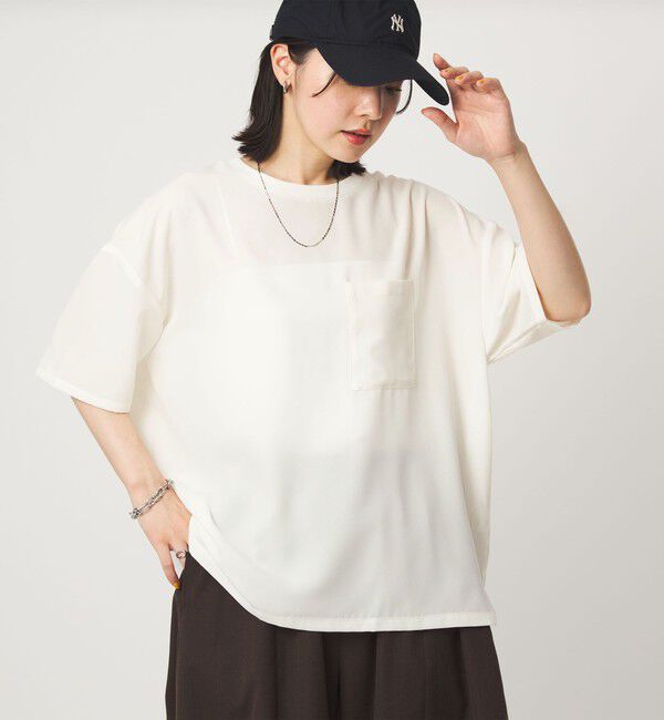 UNITED ARROWS green label relaxing「【WEB限定】＜at ease＞ジョーゼット カットソー 吸水速乾」|Tシャツ・カットソー|WHITE