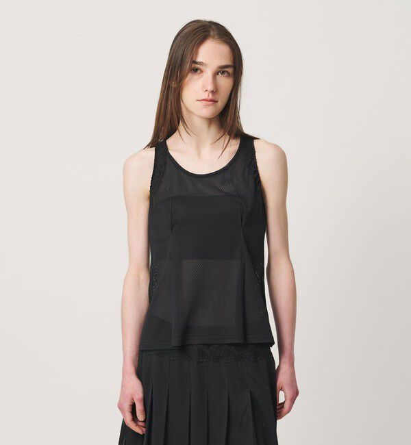 ATTISESSION「＜ATTISESSION＞メッシュ レース ノースリーブ トップス」|シャツ・ブラウス|