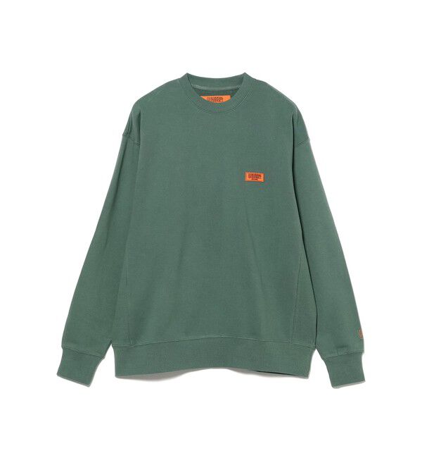 BEAMS「【別注】UNIVERSAL OVERALL / ロゴ クルーネック スウェット」|スウェット・ジャージ|GREEN