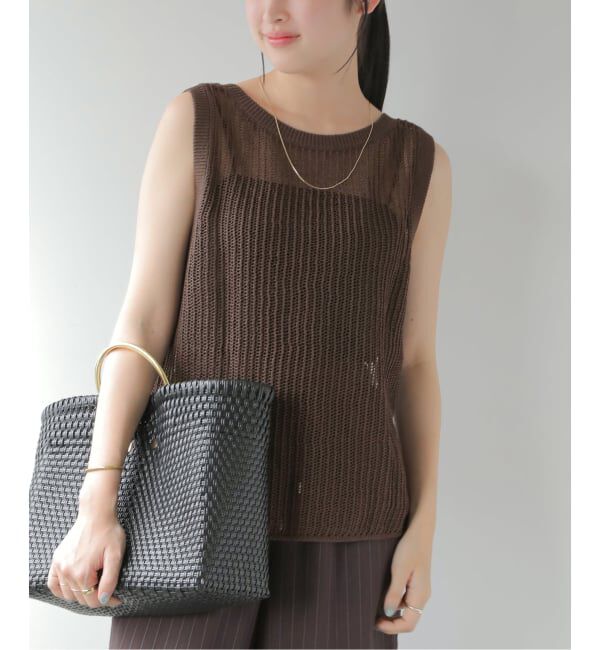 JOURNAL STANDARD relume「2WAYメッシュニットノースリーブ」|ニット・セーター|ブラウン