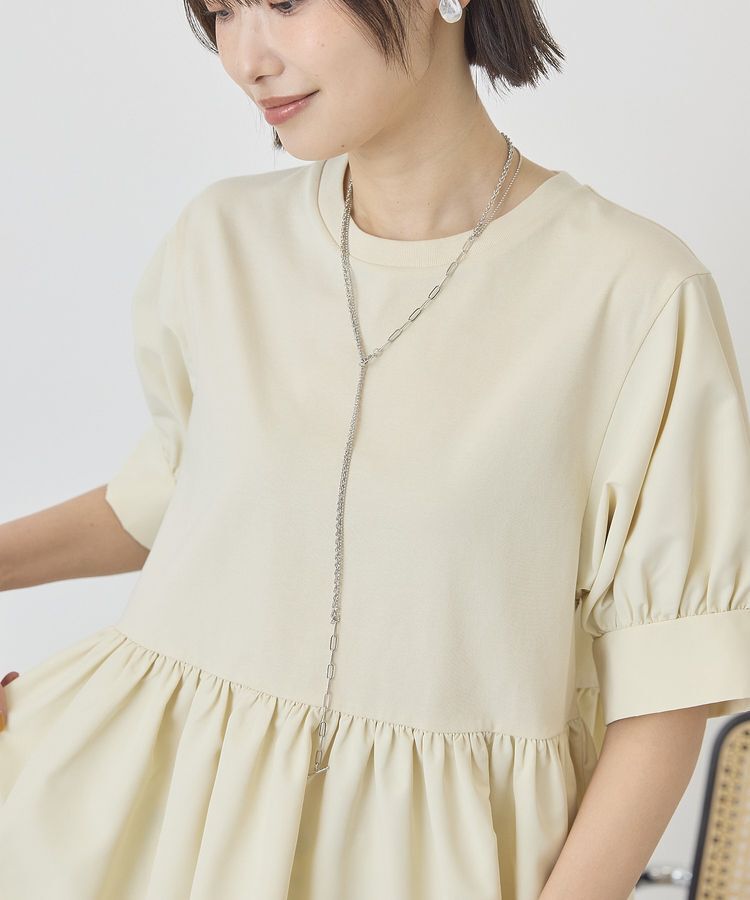AMERICAN HOLIC「【WEB限定】異素材切替ペプラムプルオーバー」|Tシャツ・カットソー|