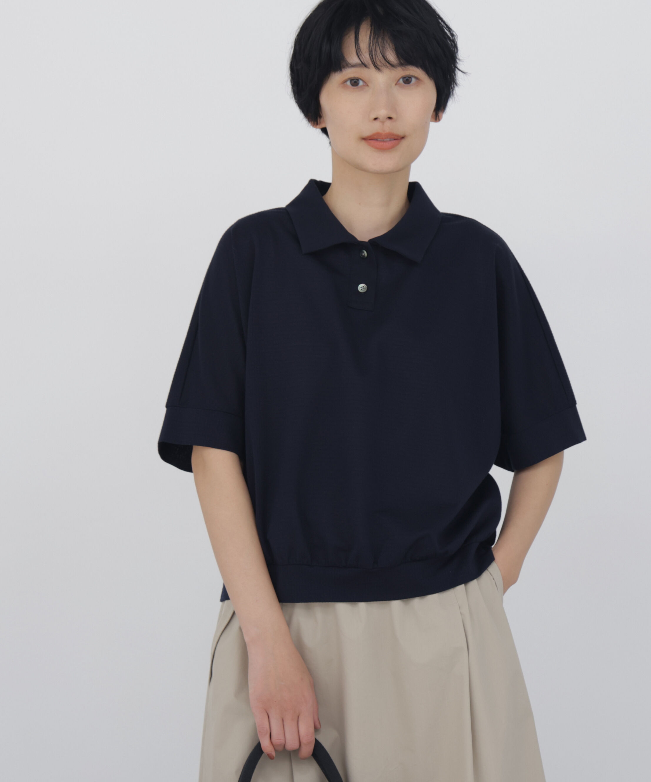  「◆フィンリーチェック衿付きカットソー」|Tシャツ・カットソー|