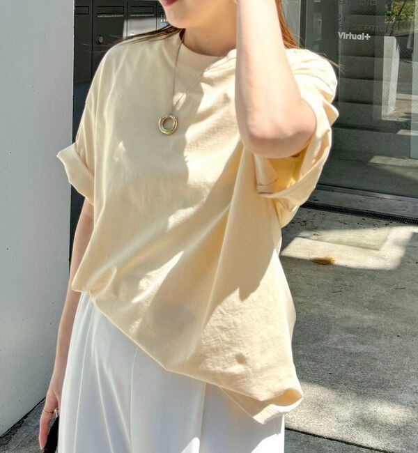 NOLLEY'S sophi「ウォッシャブル72/2超長綿オーバーサイズT」|Tシャツ・カットソー|イエロー