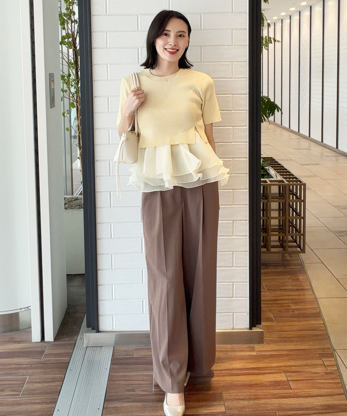 COCO DEAL「リネンライクバックフラップワイドパンツ」|スラックス|