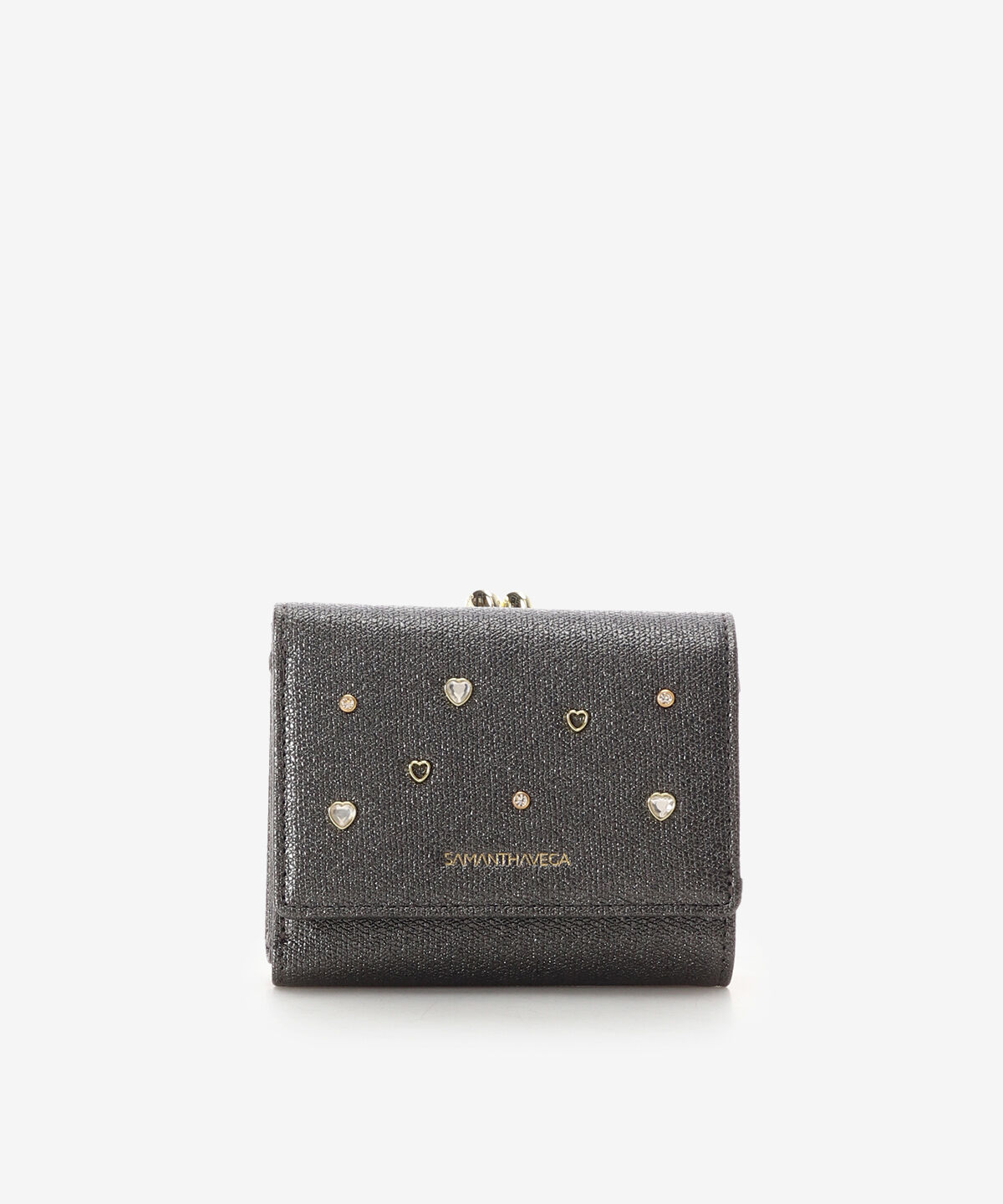 Samantha Vega「■ｵﾝﾗｲﾝｼｮｯﾌﾟ&一部店舗限定■ﾊｰﾄｼﾞｭｴﾘｰﾌﾗｯﾀｰ折」|財布|ブラック