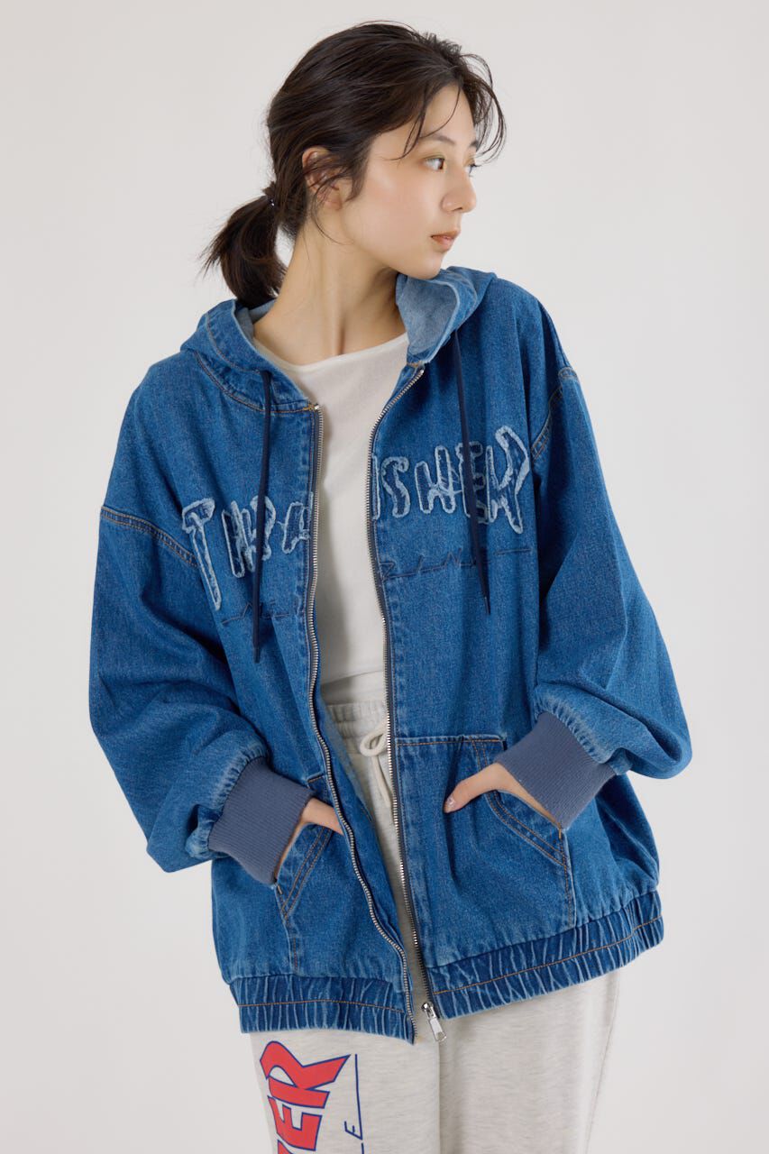 RODEO CROWNS「(THRASHER) デニムフードブルゾン」|ブルゾン・スタジャン|BLU