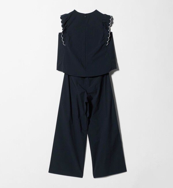 UNITED ARROWS「スカラップ フリル オールインワン パンツ ‐はっ水 UVカット 防しわ ウォッシャブル‐」|オールインワン|