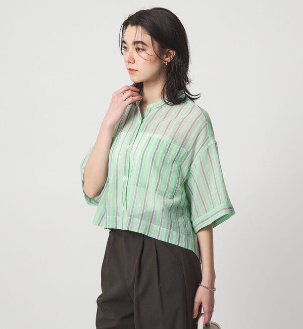 UNITED ARROWS green label relaxing「100/2 ポケット ストライプ シャツ」|シャツ・ブラウス|