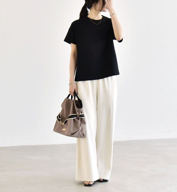 quaranciel「《予約》quaranciel:〈洗濯機可能〉ライト ポンチ バッグ ボタン ショートスリーブ TEE」|Tシャツ・カットソー|