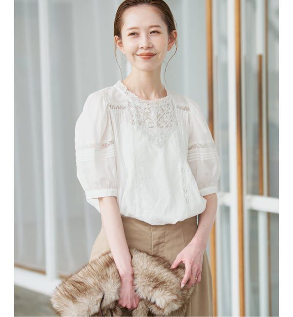 SLOBE IENA「《予約》マニーレースブラウス」|シャツ・ブラウス|