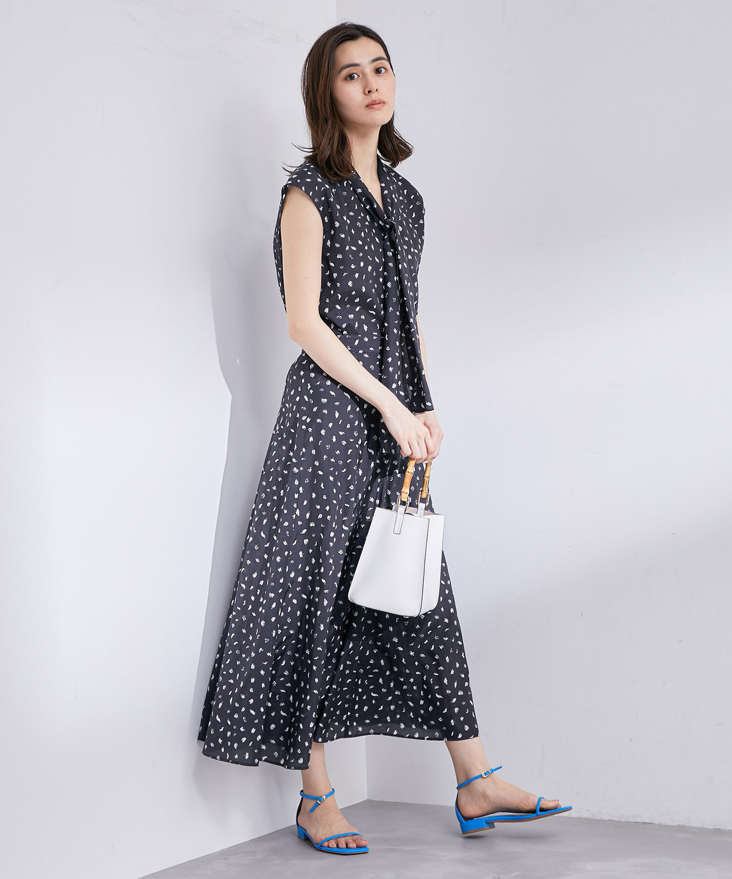 ROPE「【雑誌掲載】【洗える】前後2WAYフレンチスリーブボウタイブラウス/セットアップ対応」|シャツ・ブラウス|